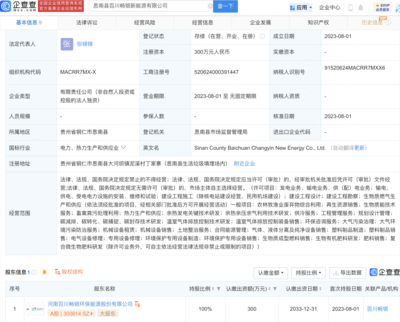 百川暢銀在貴州成立新子公司，拓展生物質能與生物有機肥料研發業務